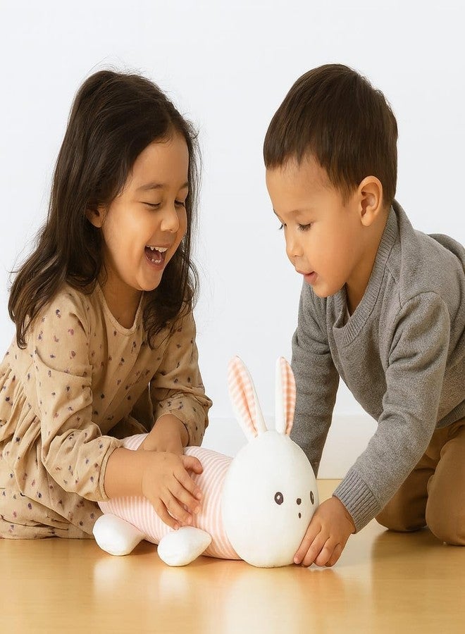 DTR Creation Piku Piku Music Bunny Rattle Toy for Babies | Soft Musical Plush Toy with Sound | Pink Striped Baby Rattle for Newborns & Toddlers | Safe, Washable & Adorable Gift for Boys & Girls - Image 3
